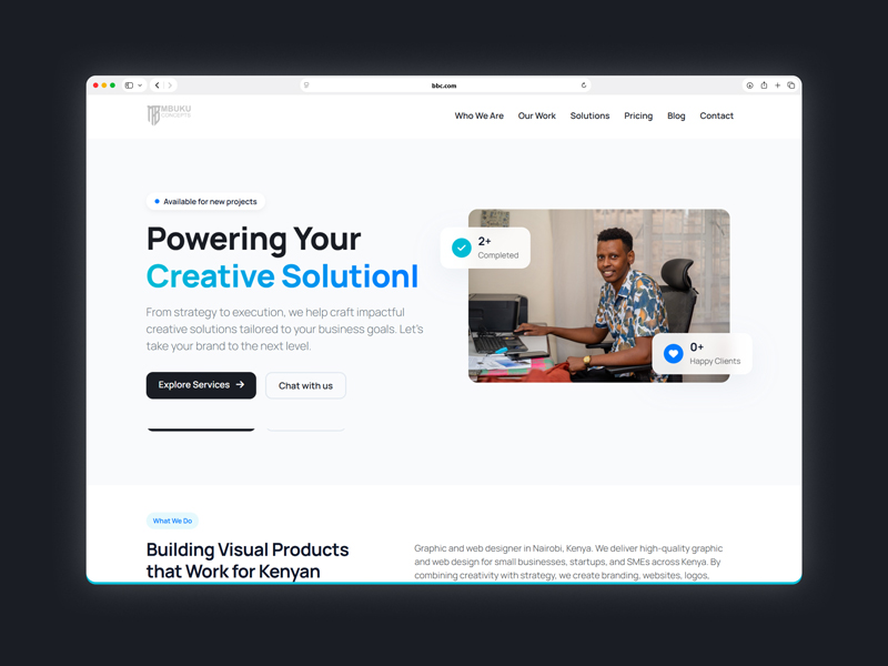 Portfolio Website Design for Mbuku Concepts