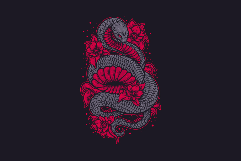 Colorful scary snake