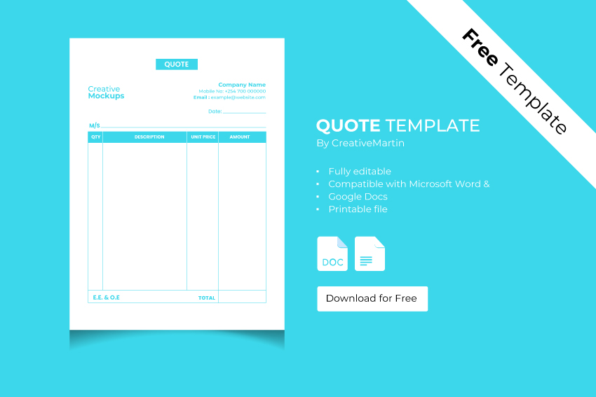 Free Quotation Template